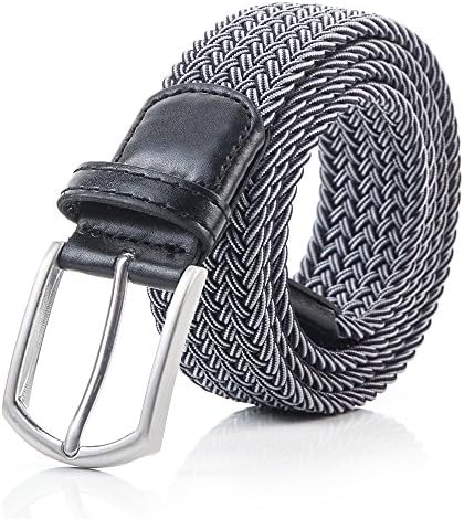 Weifert Men's Stretch Woven 1.3"Wide Elastic Braided Belts