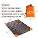 Compact Portable Kanga Pocket Blanket: Packable Outdoor Blankets for Camping - Sand Proof Beach Blanket & Water Resistant Picnic Blanket - Orange Mat With Carabiner Clip Carrying Pouch - 55