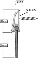 Draught Excluder Cover Clip Bottom Door Brush Seal White 914 mm view 5
