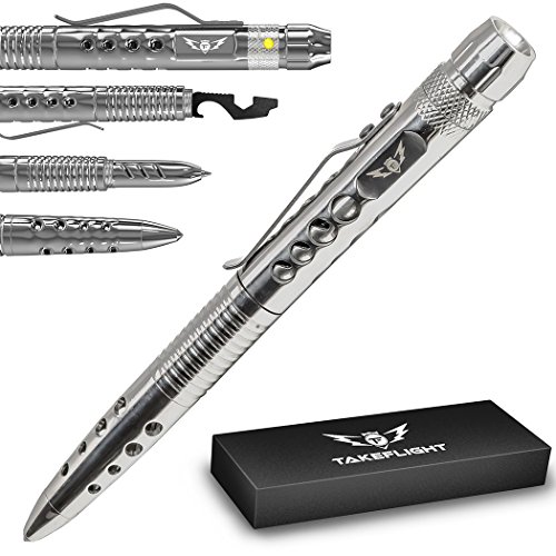 TAKEFLIGHT Tactical Pen Survival Gear LED Tactical Flashlight Multi Tool Rugged, Lightweight