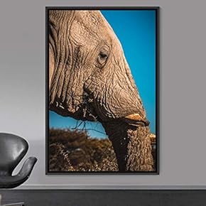 signwin Framed Canvas Wall Art Elephants Animals Dramatic...