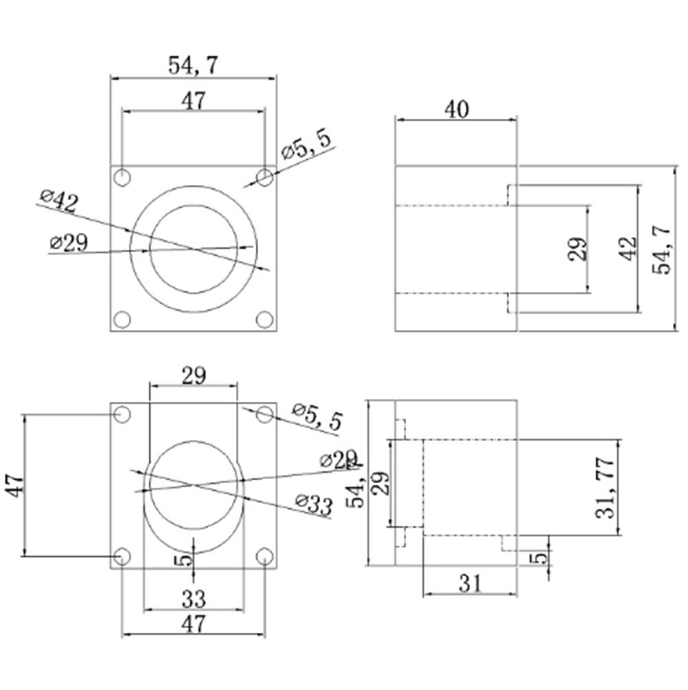 Nema23 Stepper Motor Mount Base 57 Stepping Motor Bracket Clamp Support Holder with 4pcs Installation Screws Aluminium Oxide for CNC Router Machine: Industrial & Scientific