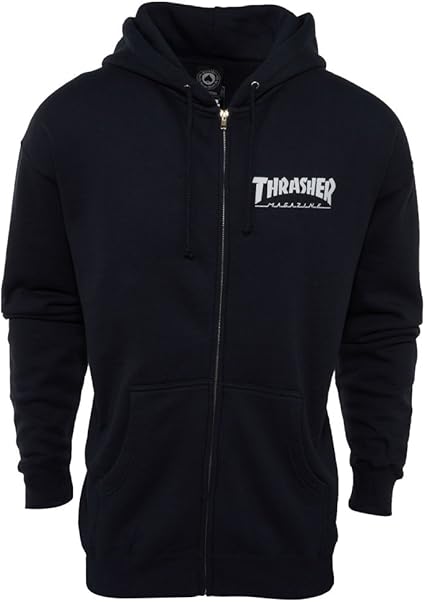 thrasher logo zip hoodie
