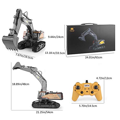 Hging Top Race 22 Channel Hobby-Fernbedienung Bagger, 1/14 RC-Bagger-Baufahrzeug RC-Traktor, Vollmetallbaggerspielzeug… – Bild 7