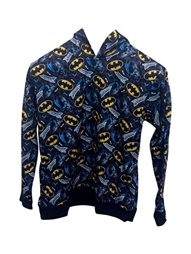 Batman Hoodie - Officially Licensed Boys DC Comics Batman Pullover Hoodie Black With Printed Batman Logo (6/7)