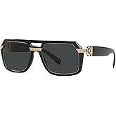 Versace Man Sunglasses Black Frame, Dark Grey Lenses, 58MM