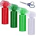 Winlyn 4 Rolls Christmas Mesh Ribbon Metallic Red Green White Mesh Ribbon Decorative Mesh Rolls Spool-6