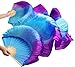Nimiman Women Belly Dance Fan Veils Vertical Gradient Color Turquoise Blue Purple