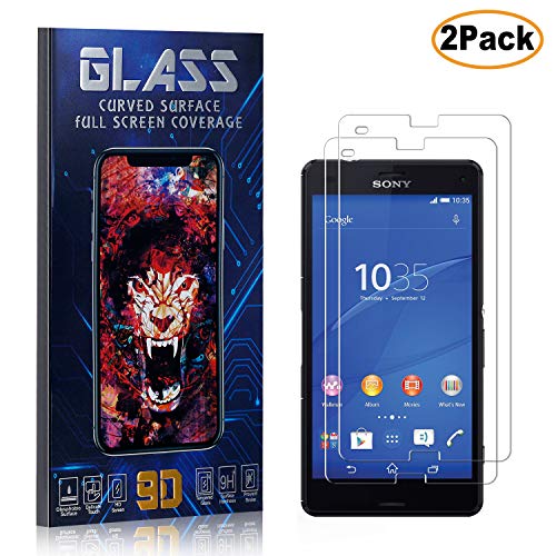 Sony Xperia Z3 Compact Screen Protector Tempered Glass, CUSKING HD Shock Absorbent Screen Protector Film for Sony Xperia Z3 Compact, Easy Installation, 2 Pack