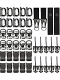 Zhanmai 44 Pieces Tactical Molle Attachments Tactical Bag Clip Strap Set Tactical Gear Clip Set for Tactical Backpack Molle Bag, 6 Styles
