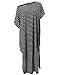 ZANZEA Womens Round Neck Striped Irregular Long Maxi Dress Kaftan Dress Cover Up Black M