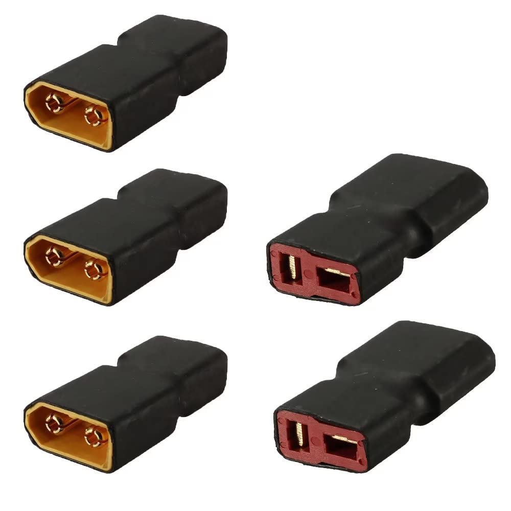Boladge 5-Pack Deans T Plug Female Connector to XT60 Plug Male Connector Adapter for RC Car Plane Lipo Battery ESC