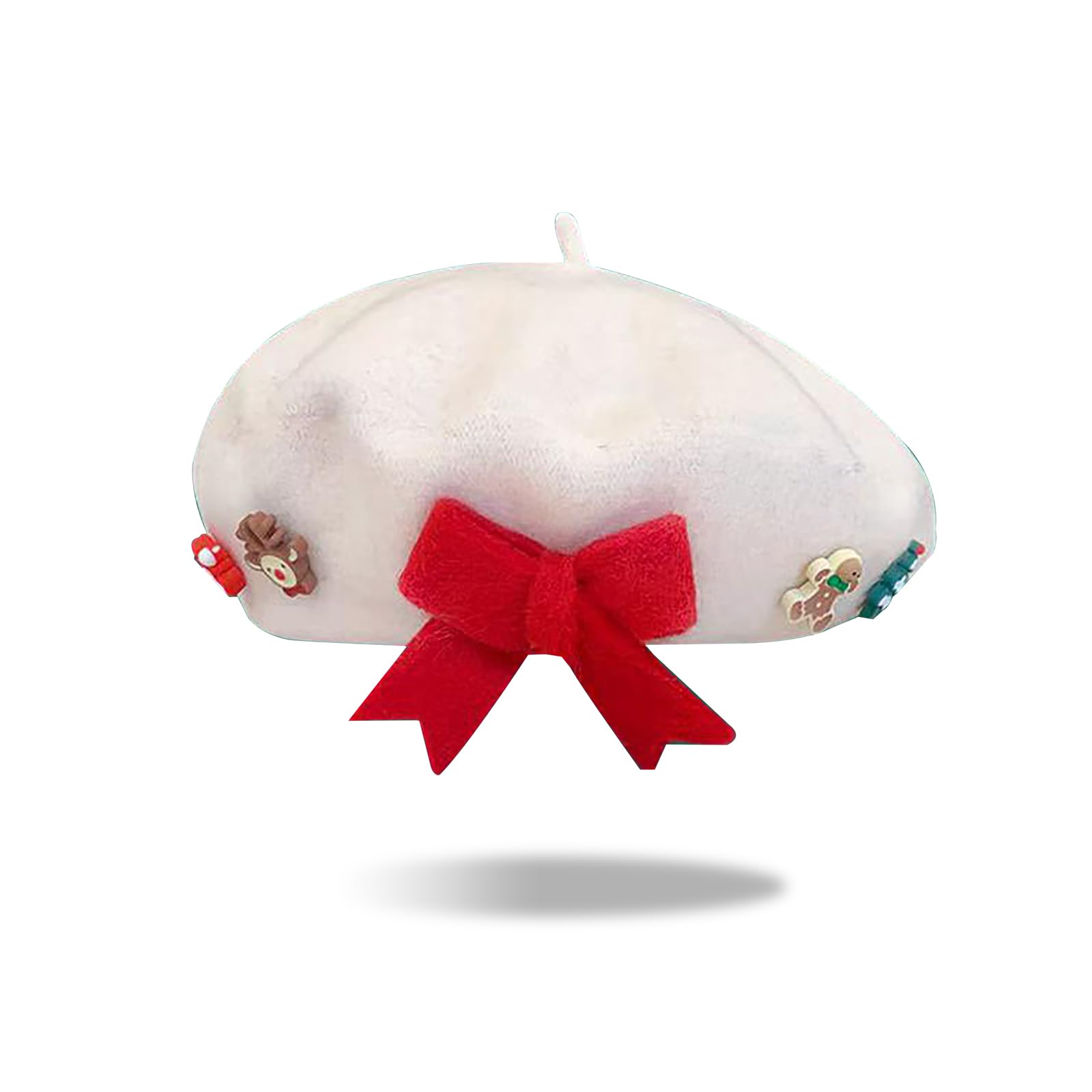 TAGVO Christmas Hat, Women Wool French Style Beret Hat Soft Warm Christmas Beret Hats Outdoor Vintage Xmas Hats for New Year Festive Party