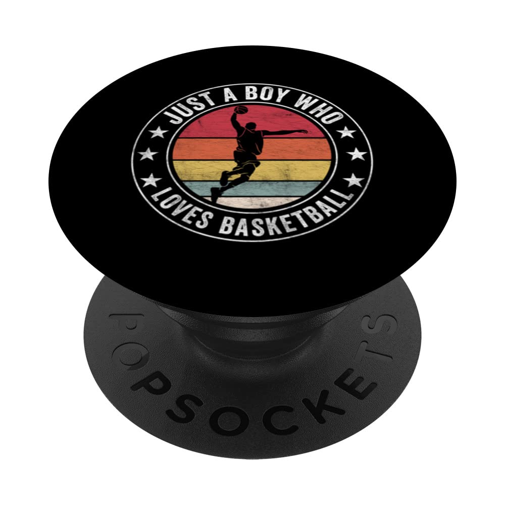 Just A Boy Who Loves Basketball Apparel Basketball Player PopSockets Swappable PopGrip