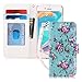 FYY Designed for iPhone SE Case 2022 (3rd Gen) / iPhone SE Case 2020 (2nd Gen) / iPhone 7 Case/iPhone 8 Case, Luxury PU Leather Wallet Phone Case with Card Holder Flip Kickstand Cover Blossom