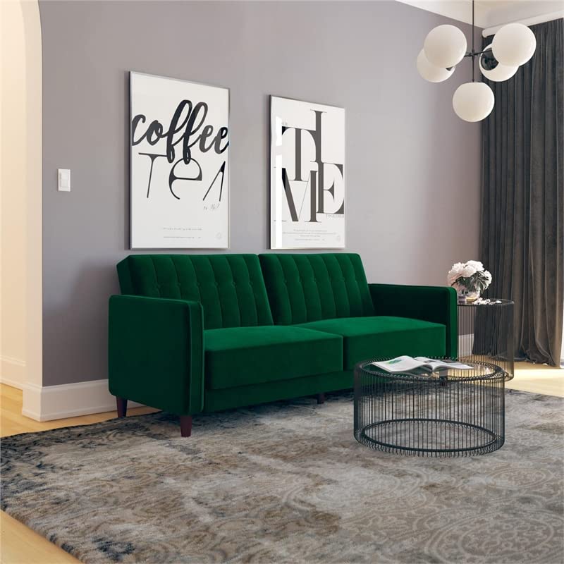 DHP Ivana Tufted Futon, Green Velvet Pricepulse