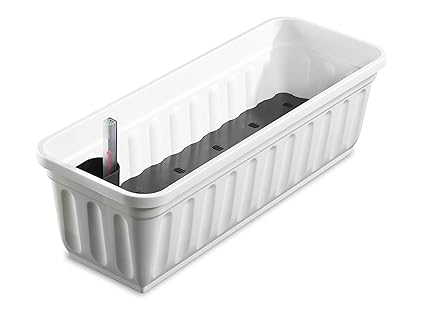 Blumenkasten 80 cm weiß mit Wasserspeicher