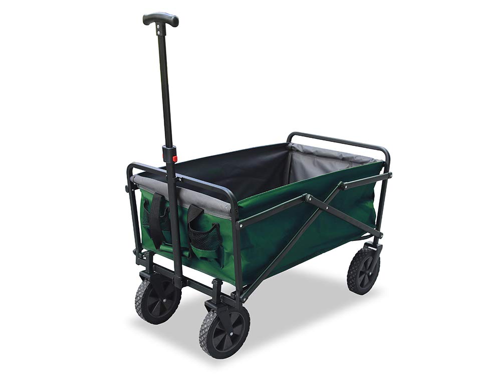 Folding Wagon/Pull along cart - Ideal for using the garden, camping, at the beach, at festivals, etc (Green)