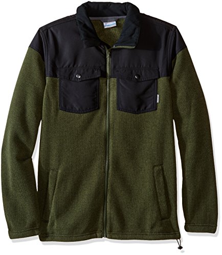 Columbia Men's Terpin Point Ii Overlay Fleece, Surplus Green Heather/black, Medium