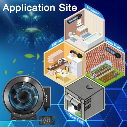 Aygrochy Adjustable Duct Fan 100 mm, Exhaust Fan 363 m³/h | EC motor pipe fan for basement, garage, kitchen, bathroom, growth tents, hydroponics, ventilation and exhaust blowers.