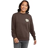 Hanes Originals Women's Fleece Sweatshirt, Midweight Sweatshirt for Women, Placed Flowers