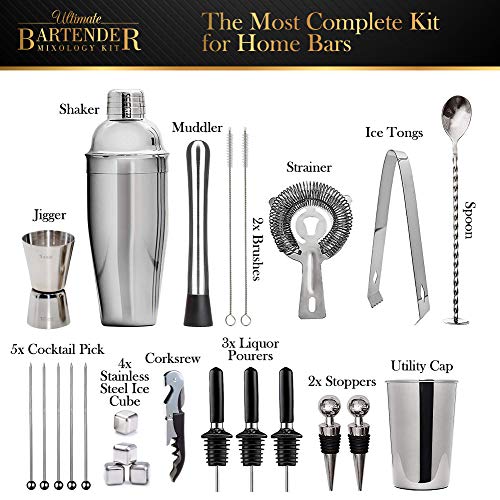 Mix Passion Cocktail-Shaker Set mit Bartending-Zubehör, 30-teilig Kit, Stößel, Sieb, Ausgießer, Korkenzieher… – Bild 5
