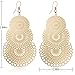 DMI Fashion Jewelry Gold-Tone Alloy Cutout Flower Lightweight Bohemian Style Dangle Earrings