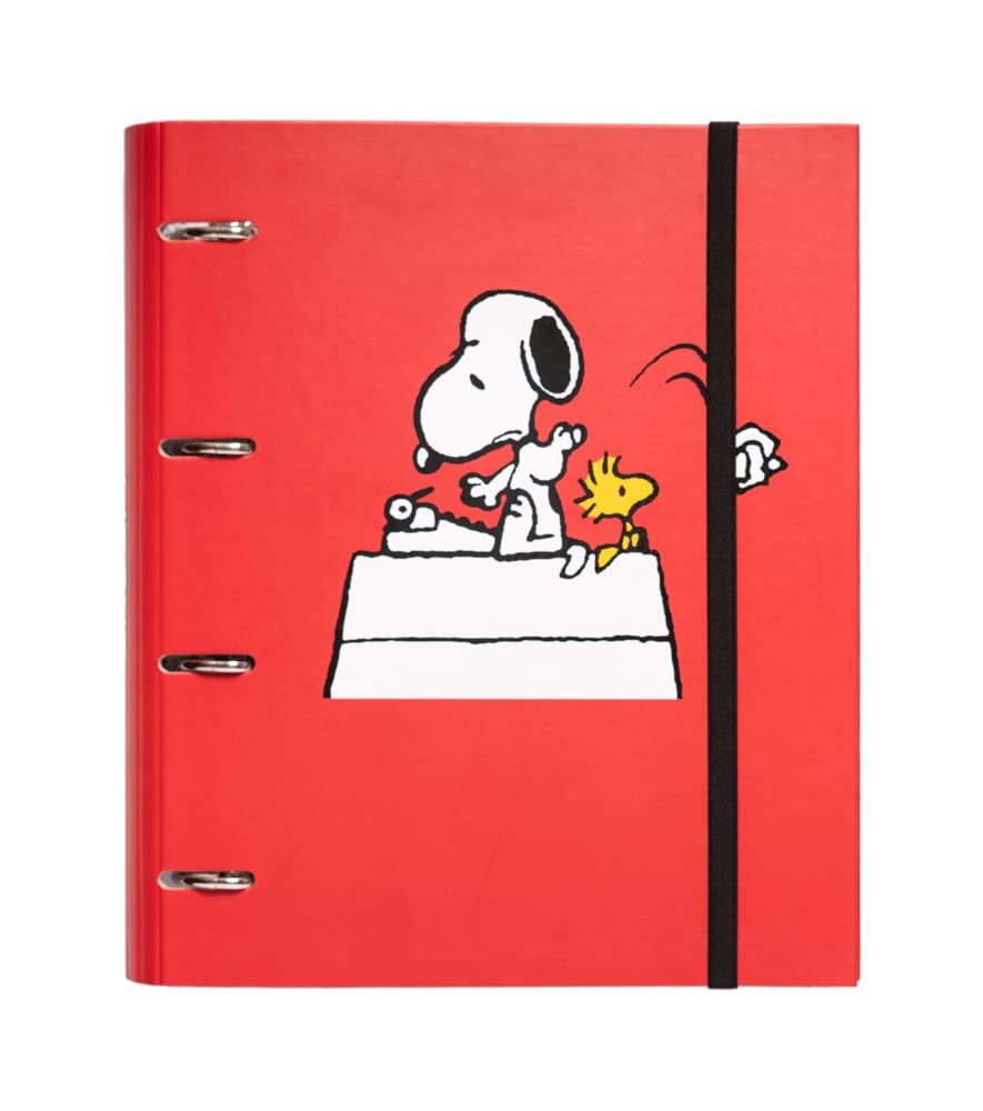 Grupo Erik 4 Ring Binder A4 - Snoopy Stationery | 10.6 x 12.6 inches - 27 x 32 cm - A4 Ring Binder Folder, Document Folder | Peanuts Snoopy Gifts for Dog Lovers