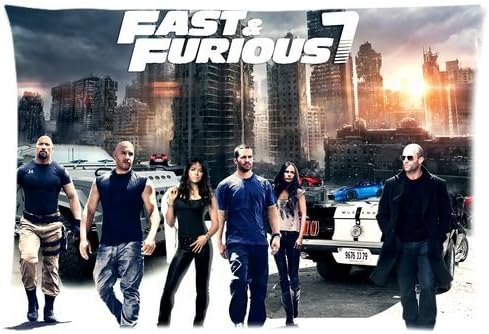 WXSTAR Soft And Comfortable Fast &amp; Furious 7 Custom Zippered Pillow Cases 20x30 (Twin sides)