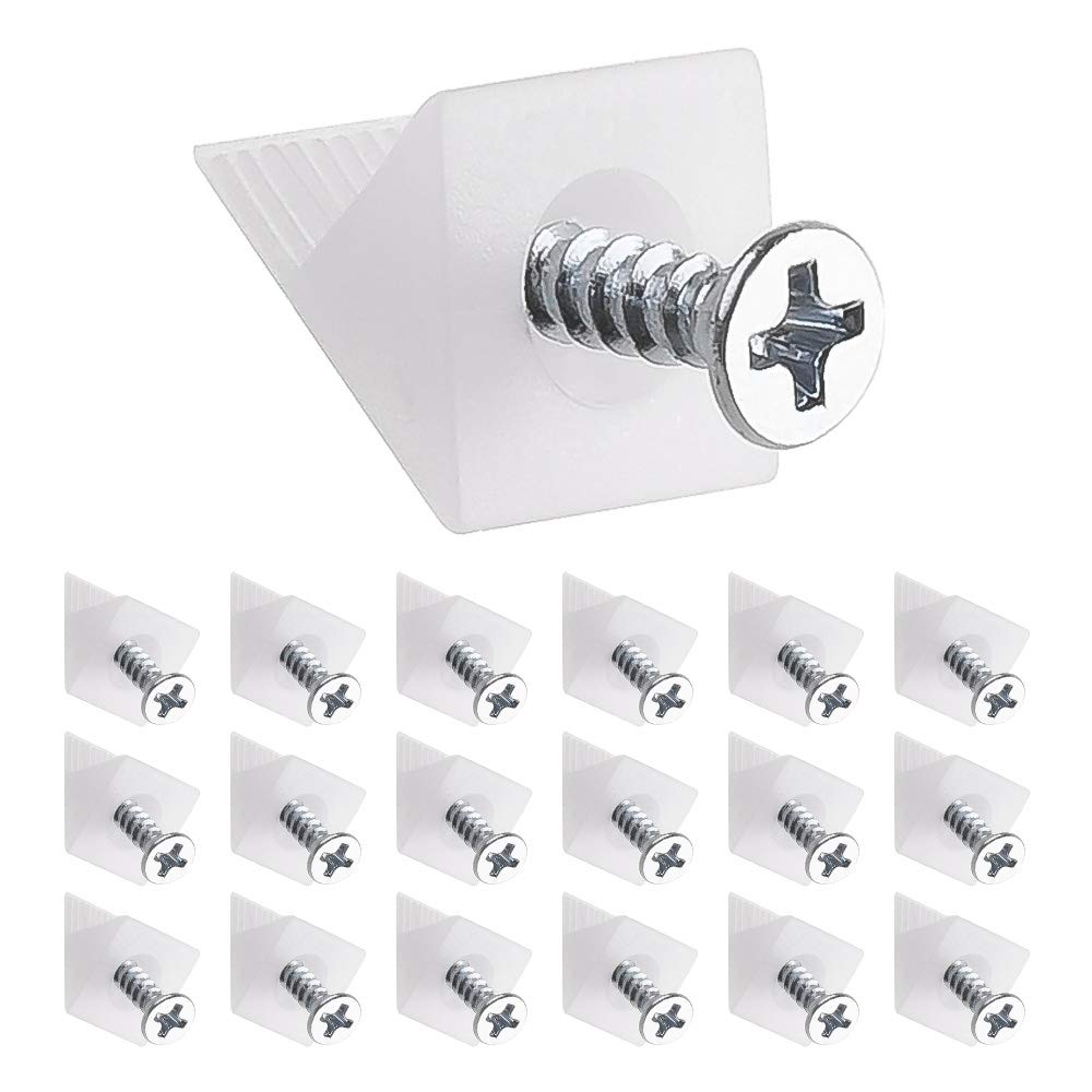 Lucywey 100 pcs Drawer Bottom Sagging,Drawer Supports Drawer Repair Kit with Screws(White)
