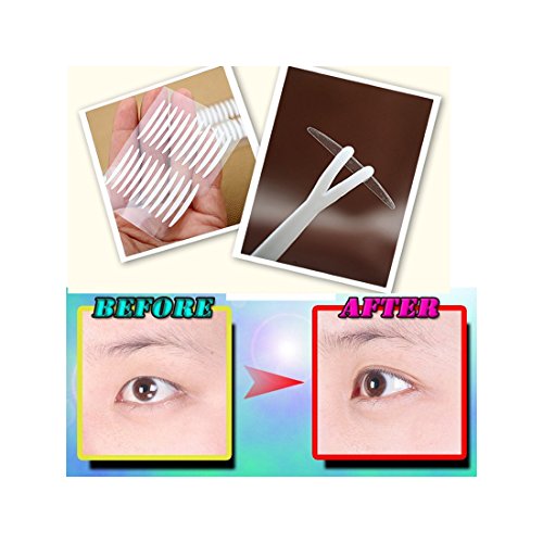 Invisible Transparent Self-adhesive Double Sided Eyelid Tape, 60 Pairs Slim + 60 Pairs Wide + 72 Pairs Slim Fiber Eyelid tape Sticker Fork (10A) - Thumbnail 4