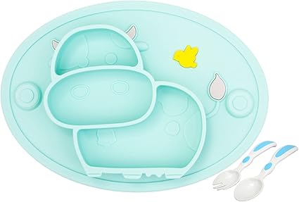 Assiette A Ventouse Pour Bebe Silicone Plaque D Alimentation Antiderapante Pour Tout Petits Les Enfants Avec Une Forte Aspiration Solide Et Epaisse Set De Table Pour Bebe Avec Compartiments Amazon Fr Bebes Puericulture