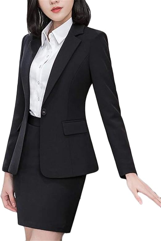 Amazon Jiangwei レディース スーツ ２点セット タイトスカート Ol風 洗える 作業服 スリム 面接 オシャレ 春秋 スカート スーツ 通販