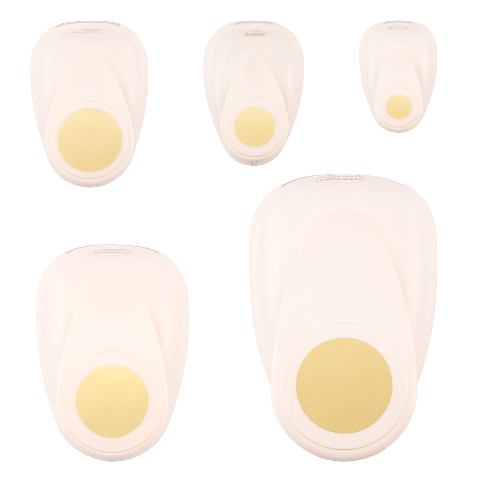 Vaessen Creative Craft Paper Punch - Circles - 5 Pcs - Various Sizes - Circle Cutter for Crafting and Card Making, Ivory — image 1