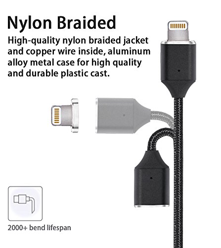 Digital Ant Gen3 Nylon Braided Magnetic Charging and Data Transfer Cable Compatible with i-Products (Black1 3-Pack, 3.3FT)