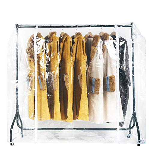 Garment Rack Cover,6Ft Transparent Dustproof Clothes Cover with 2 Durable FullLength Zippers
