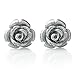 925 Sterling Silver Tiny Resin Rose Flower 9 mm Post Stud Earrings