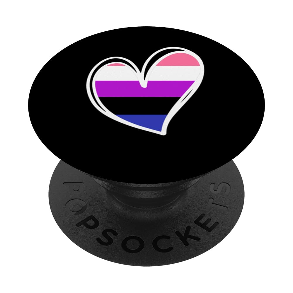 Love Genderfluid Pride Heart Subtle LGBT Gay Flag PopSockets Swappable PopGrip