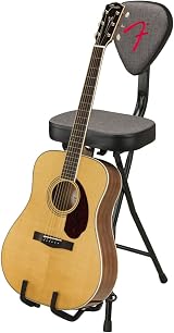Fender 351 Seat and Guitar Stand Combo Collapsible Backrest Gray Tweed view 2