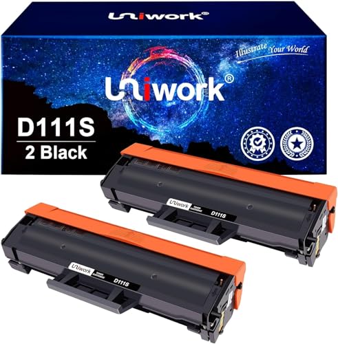 Uniwork MLT-D111S Compatible for Samsung MLT-D111L D111S Toner for Xpress SL M2026W M2070 M2070W M2070FW M2026 M2020 M2020W M2022 M2022W M2070F M2078W M2021M2021W M2078W (Black, 2-Pack)