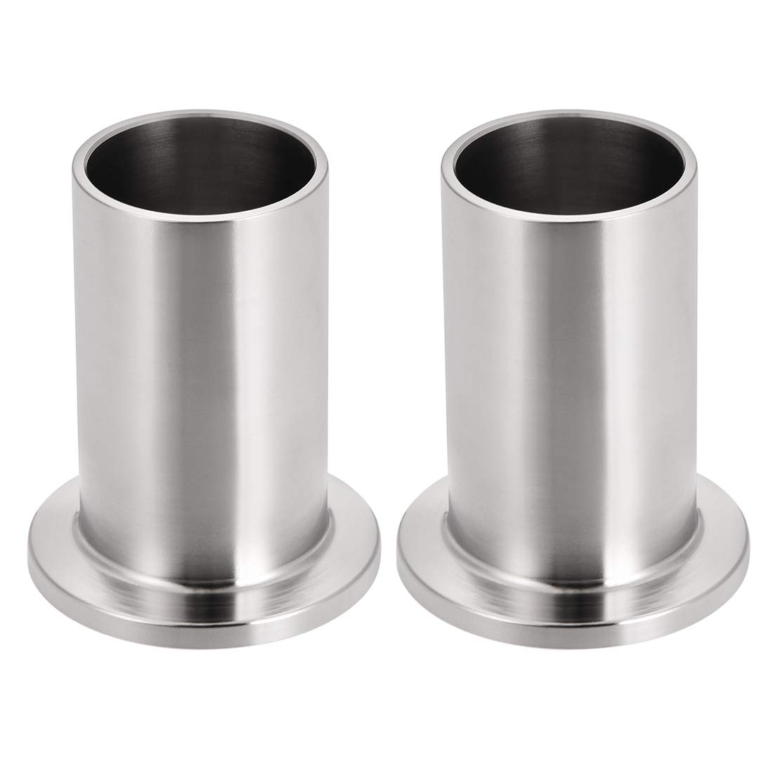 sourcing map 304 Stainless Steel Fitting Long Weld Clamp Ferrule Fits Clamp 28x50mm 2Pcs