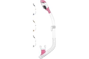 Cressi Youth Dry-Top Snorkel - Splash-Guard and Closing Valve on Top, Silicone Mouthpiece, Quick-Release Keeper - Designed in Italy