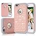 iPhone 7 Plus Case, ShuYo [Twinkle Series] Hard PC with Soft Rubber Heavy Duty Dual Layer Hybrid Armor Bling Diamond Defender Case Cover For iPhone 7 Plus(2016)(5.5 inch) - Rose Gold/Grey