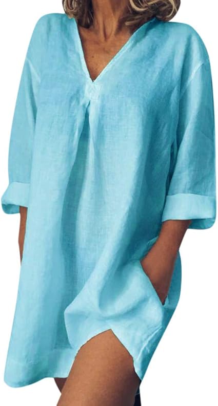 oversized v neck t shirt dress