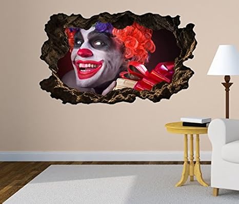 3d Wandtattoo Horror Clown Maske Gruselig Gesicht Selbstklebend Wandbild Tattoo Wohnzimmer Wand Aufkleber 11m478 Wandbild Grosse F Ca 140cmx82cm Amazon De Kuche Haushalt