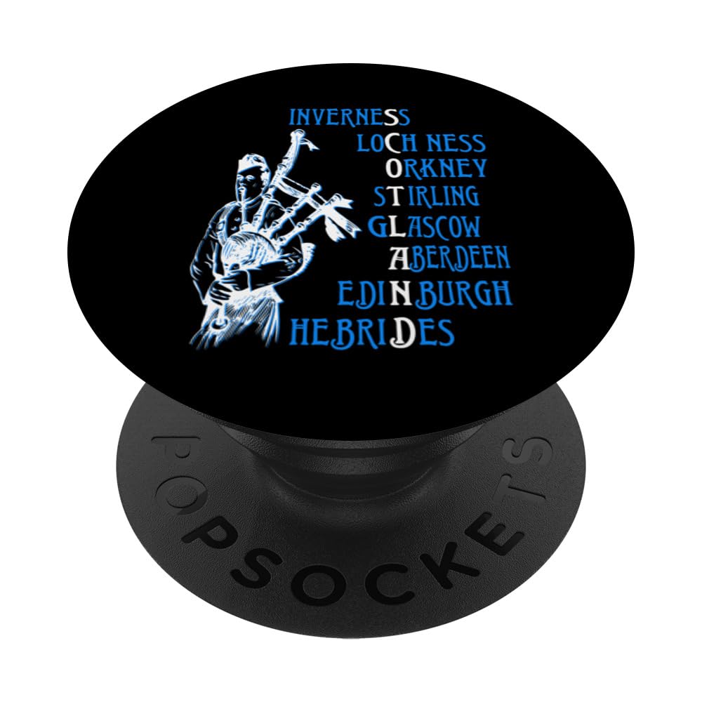 Scotland Attractions - Bagpiper PopSockets Swappable PopGrip