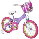 "Dynacraft Trolls Girls BMX Street/Dirt Bike with Hand Brake 16"" Purple/Pink/Green "