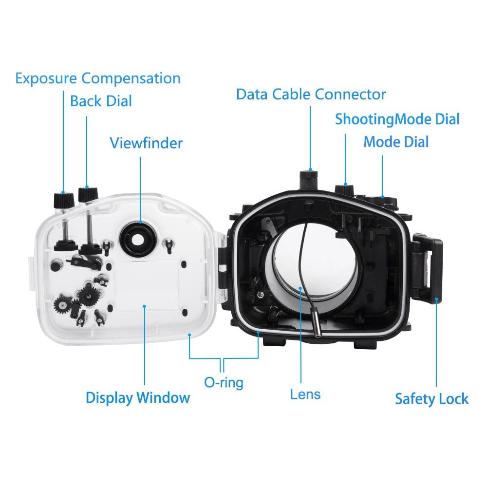 Seafrogs A7 Ii Pro/Ng Series 40M/130Ft Underwater Waterproof Housing Waterproof Case For Sony A7 Ii A7R Ii A7S Ii, Support 28-70Mm Lens Black [Updated Version]