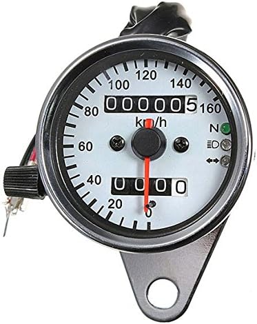 Kize Universal Motorcycle Dual Odometer Speedometer Gauge LED Backlight Signal Light