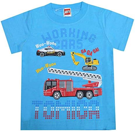 トミカ Tomica Tシャツ 半袖 子供 パトカー Fo Ht05 ブルトーザー 1cm C柄サックス 贈答 消防車